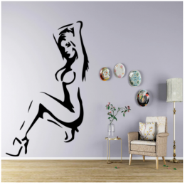 Seksi Kadın Duvar Yazısı Cam Vitrin Sticker Yapıştırma