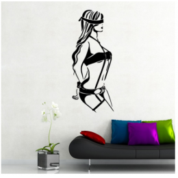 Özel Seksi Kadın Duvar Yazısı Cam Vitrin Sticker Yapıştırma