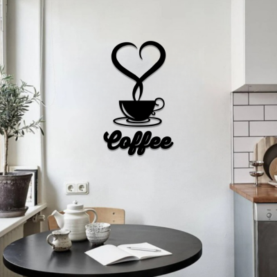 Dekoratif Coffee Lazer Kesim Duvar Oda Ev Aksesuarı Ahşap Tablo 