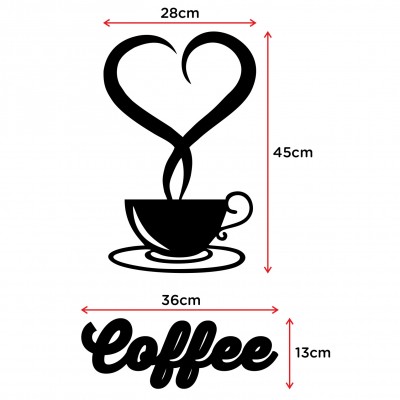 Dekoratif Coffee Lazer Kesim Duvar Oda Ev Aksesuarı Ahşap Tablo 