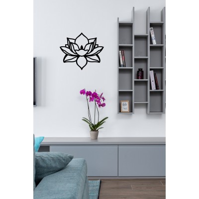Lotus Çiçeği Ahşap Tablo Duvar Oda Ev Aksesuarı