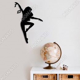 Tek Ayağı Üzerinde Dans Eden Kadın Duvar Oda Ev Aksesuarı Ahşap Tablo 34x50cm