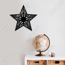 Yılbaşı Cam Süslemeleri Desenli Duvar Oda Ev Aksesuarı Ahşap Tablo 50x47cm