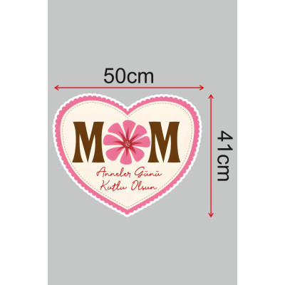 Mom Anneler Günü Kutlu Olsun Cam Vitrin Stickerı 50cm