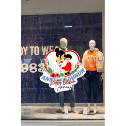 Anneler Günün Kutlu Olsun Anne Cam Vitrin Stickerı 50cm