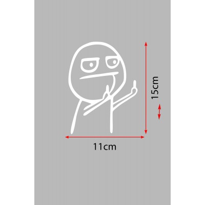 15 X 11 Cm Çöp Adam Oto Sticker Araba Cam Sticker
