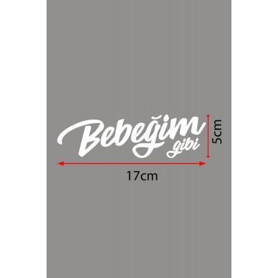 Bebeğim Gibi Araba Motorsiklet Kask Laptop Sticker 17x5 cm