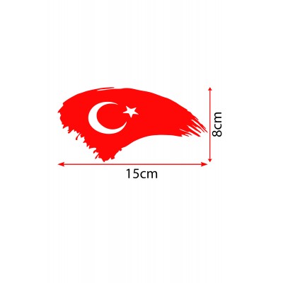 Türk Bayrağı Oto Kapı Cam Kaput Sticker - Oto Sticker - Araba Sticker - 20cm