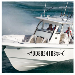 Kişiye ve Tekneye Özel Kayıt Sayılar Yazısı İsim Sticker 