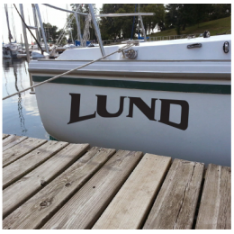 Kişiye ve Tekneye Özel Lund  Yazısı İsim Sticker 
