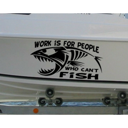 Kişiye ve Tekneye Özel WORK FISH Yazısı İsim Sticker 