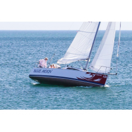 Kişiye ve Tekneye Özel Blue Moon Yazısı İsim Sticker 