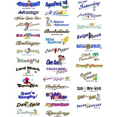 Kişiye ve Tekneye Özel Cherokee Rose Yazısı İsim Sticker 