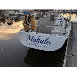 Kişiye ve Tekneye Özel Mahalo Yazısı İsim Sticker 