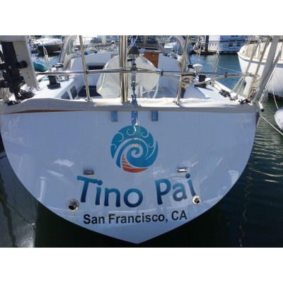 Kişiye ve Tekneye Özel Tino Pai Yazısı İsim Sticker 