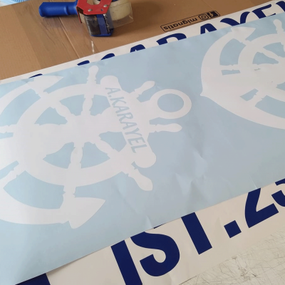 Kişiye Özel A.Karayel Yazısı ve Deniz Çapası Sticker Yapıştırma 