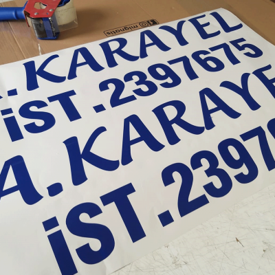 Kişiye Özel A.Karayel Yazısı ve Deniz Çapası Sticker Yapıştırma 