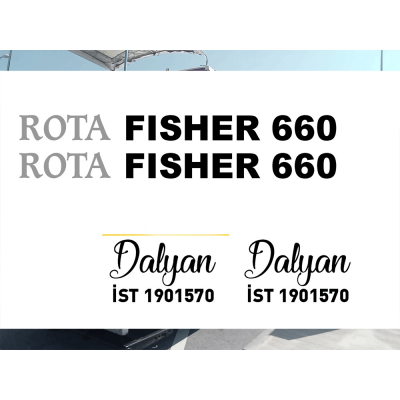 Tekneye Özel Rota Fisher ve Tekne Plakası Sticker Yapıştırma  Tekneye Özel Rota Fisher ve Tekne Plakası Sticker Yapıştırma