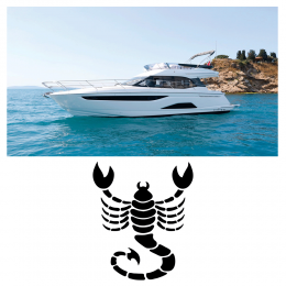 Kişiye Tekneye Yatlara Özel Akrep Burcu Logo Yazısı Sticker Yapıştırma 