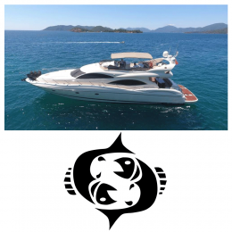 Kişiye Tekneye Yatlara Özel Balık Burcu Logo Yazısı Sticker Yapıştırma 