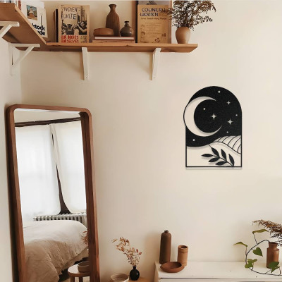 Bohem Ay ve Gece Manzarası Metal Duvar Dekoru Bohem Ay ve Gece Manzarası Metal Duvar Dekoru