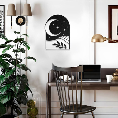 Bohem Ay ve Gece Manzarası Metal Duvar Dekoru Bohem Ay ve Gece Manzarası Metal Duvar Dekoru