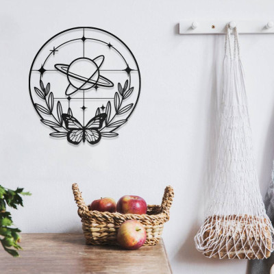 Galaksi ve Doğa Temalı Metal Duvar Dekoru