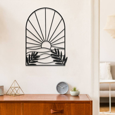 Gün Batımı Manzaralı Modern Metal Duvar Dekoru