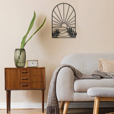 Gün Batımı Manzaralı Modern Metal Duvar Dekoru