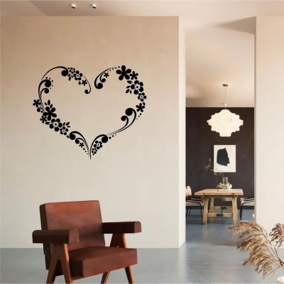 Çiçek Aşk Kalp Çıkartması, Duvar Sticker