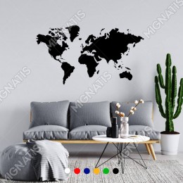 Dünya Haritası Duvar Oda Salon İş Yeri İçin Sticker 100x55cm