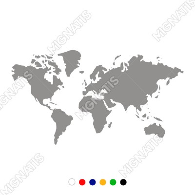 Dünya Haritası Duvar Oda Salon İş Yeri İçin Sticker 100x55cm