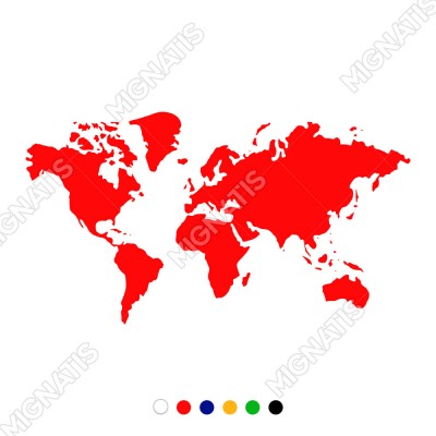 Dünya Haritası Duvar Oda Salon İş Yeri İçin Sticker 100x55cm