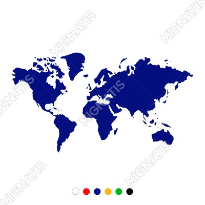 Dünya Haritası Duvar Oda Salon İş Yeri İçin Sticker 100x55cm