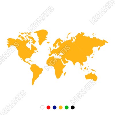 Dünya Haritası Duvar Oda Salon İş Yeri İçin Sticker 100x55cm