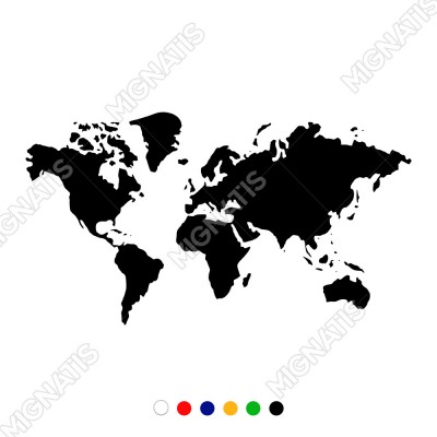 Dünya Haritası Duvar Oda Salon İş Yeri İçin Sticker 100x55cm