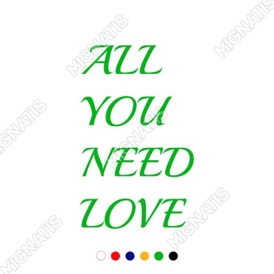 El Yazısı All You Need Love Duvar Yazısı Sticker 60x37cm