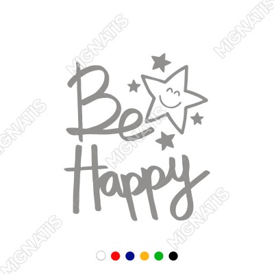 El Yazısı ile Yazılmış Be Happy Yazısı Sticker 60x52cm