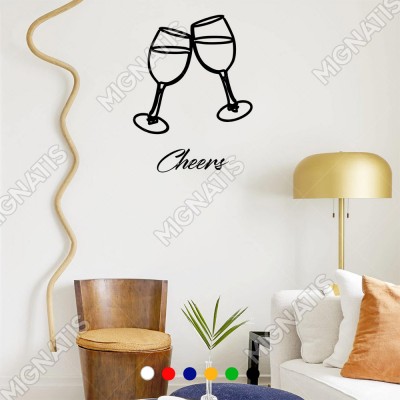 El Yazısı İle Yazılmış Cheers Yazısı ve Bardaklar Sticker 60x44cm