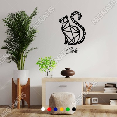 El Yazısı İle Yazılmış Cute Yazısı ve Kedi Sticker 60x33cm