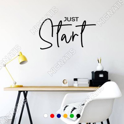 El Yazısı ile Yazılmış Just Start Yazısı Sticker 60x33cm