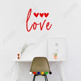 El Yazısı ile Yazılmış Love Duvar Yazısı Sticker 60x53cm