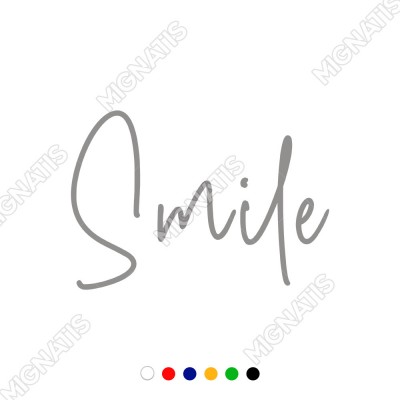 El Yazısı ile Yazılmış Smile Duvar Yazısı Sticker 60x41cm