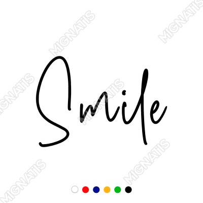 El Yazısı ile Yazılmış Smile Duvar Yazısı Sticker 60x41cm
