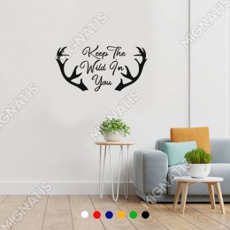 El Yazısı Keep The Wild İn You Duvar Yazısı Sticker 60x30cm