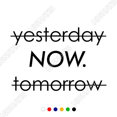 El Yazısı Yesterday Now Tomorrow Duvar Yazısı Sticker 60x39cm
