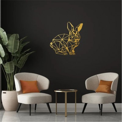 Güzel Geometrik Pet Tavşan Çıkartması, Duvar Sticker
