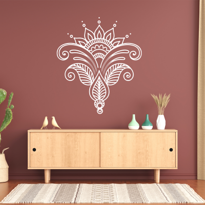 Mandala ve Çiçek Duvar Stickerı