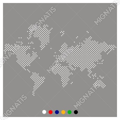 Nokta Nokta Dünya Haritası Duvar Oda Salon İş Yeri İçin Sticker 100x63cm