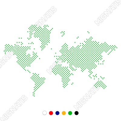 Nokta Nokta Dünya Haritası Duvar Oda Salon İş Yeri İçin Sticker 100x63cm